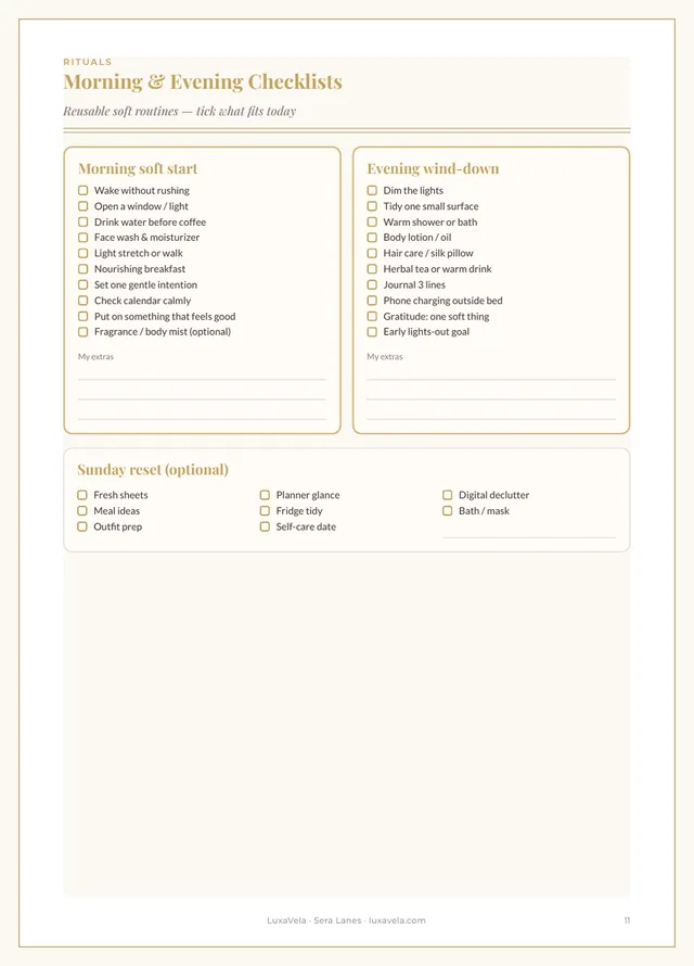 Binnenpagina uit de Soft Self-Care Planner